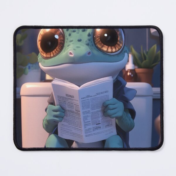 Item preview, Animal Toilet Curious Nighttime Gecko Reads Cozy Bathroom Newspaper Delight designed and sold by mildaclairmo.