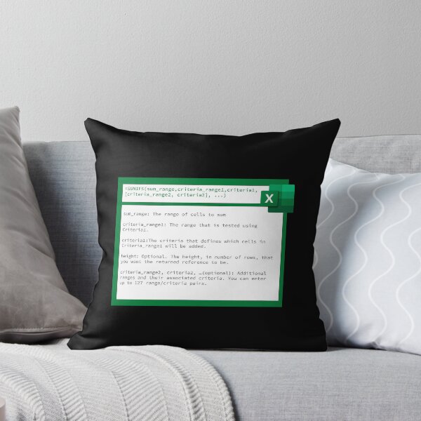 Item preview, Excel Functions Series |  sumifs cheat sheet designed and sold by cluelesspaula.