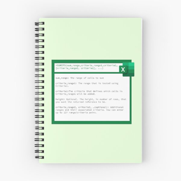 Item preview, Excel Functions Series |  sumifs cheat sheet designed and sold by cluelesspaula.
