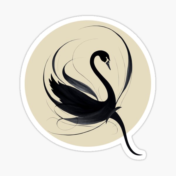 Item preview, Abstract Ink Painting Swan Flower designed and sold by TackyTime.