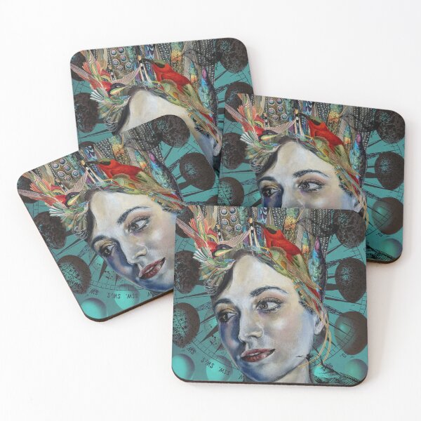 Item preview, Queen of the Air- Avian-Inspired Chalk Pastel and Vintage Illustration Artwork designed and sold by Laini Eckardt.