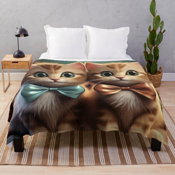 Item preview, Adorable Twin Kittens with Bow Ties – Cute Ginger Cat Art designed and sold by Raptor-Art.