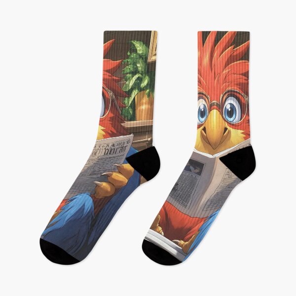 Item preview, Animal Toilet Vibrant Patterned Macaw Sports Glasses While Reading Morning Newspaper designed and sold by mildaclairmo.