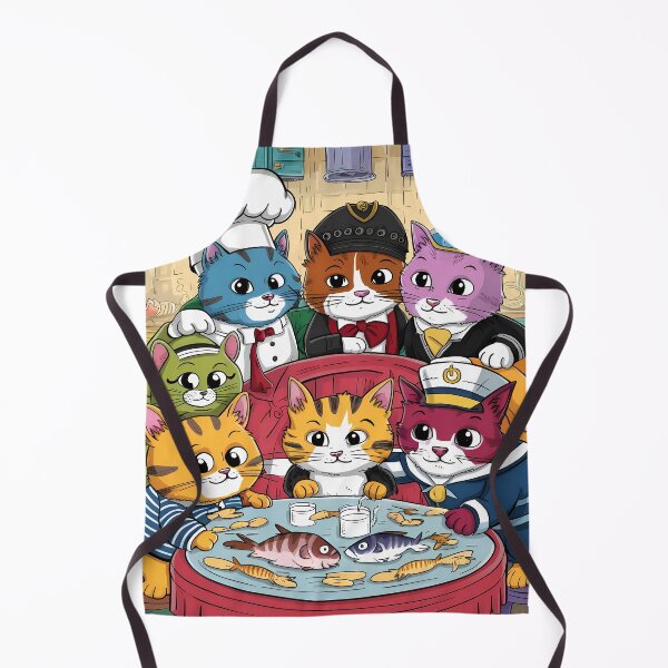 Item preview, Cats Having Fish and Milk for Dinner | Whimsical Feline Illustration | Cute Mealtime Cat Art | Cozy Pet-Themed Graphic Design | Vintage Kitchen Wall Print designed and sold by PaintedPixels01.