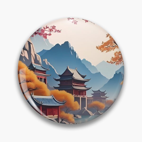 Item preview, Ancient Chinese City Poster | Traditional Asia-Inspired Landscape Art | Historical Architecture Illustration | Vintage Travel Aesthetic Print | Oriental Cultural Wall Decor designed and sold by PaintedPixels01.