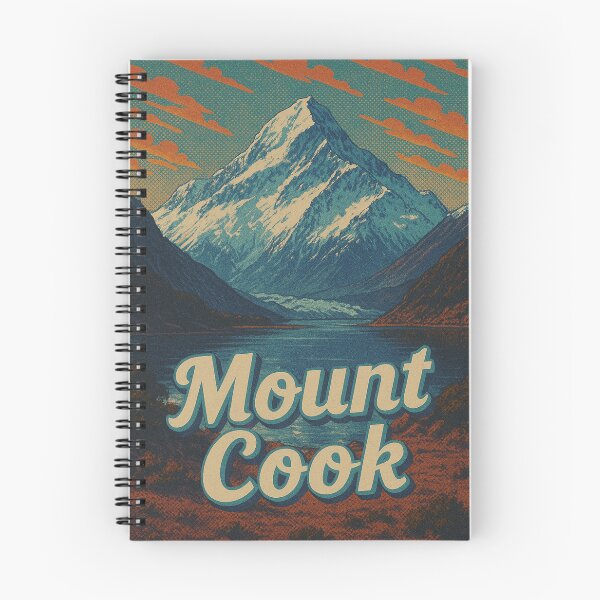 Item preview, Digital Retro Pop Art Poster of Mount Cook | Vintage Travel Style | Bold Colorful Mountain Illustration | New Zealand Landscape Artwork | Nostalgic Adventure Poster designed and sold by PaintedPixels01.