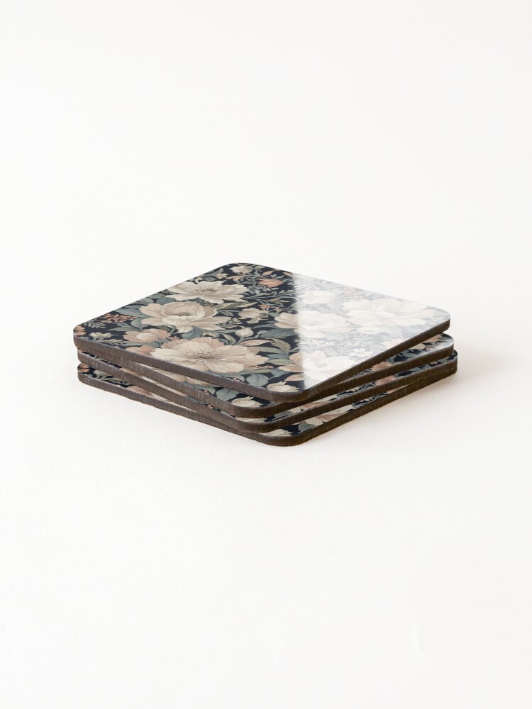 Thumbnail 4 of 5, Coasters (Set of 4), Floral Pattern designed and sold by CoolPixels.