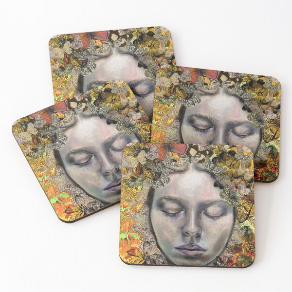 Item preview, Golden Butterfly Queen-Nature-Inspired Chalk Pastel and Vintage Illustration Artwork designed and sold by Laini Eckardt.