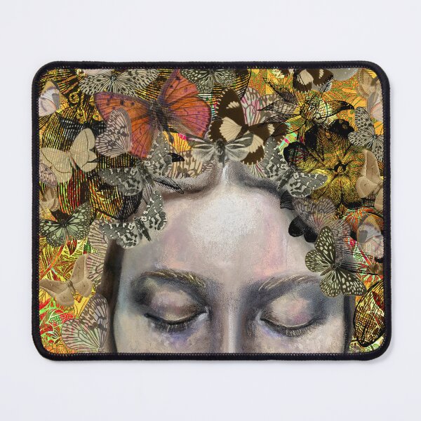 Item preview, Golden Butterfly Queen-Nature-Inspired Chalk Pastel and Vintage Illustration Artwork designed and sold by Laini Eckardt.