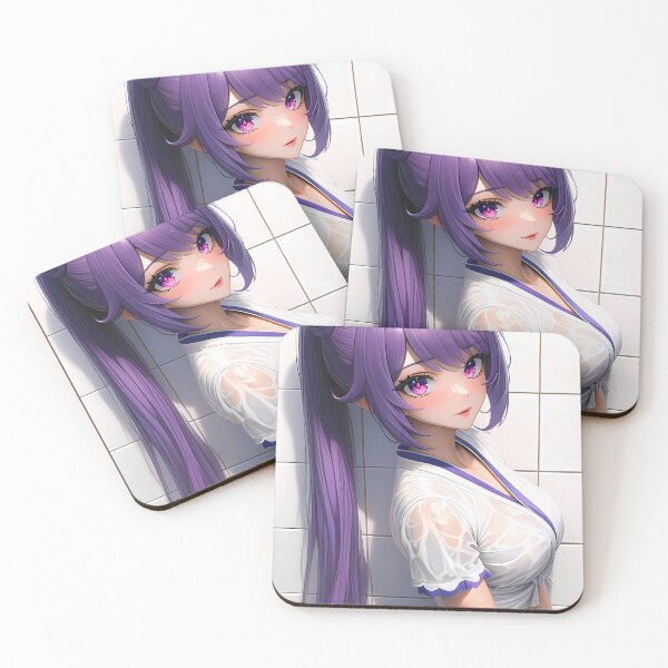 Item preview, Keqing Wet Look Purple Glow Genshin Impact Game Girl designed and sold by mildaclairmo.