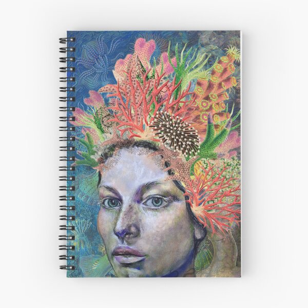 Item preview, Coral Queen- Nature-Inspired Chalk Pastel and Vintage Illustration Artwork designed and sold by Laini Eckardt.