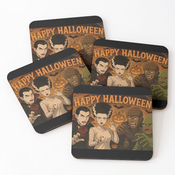 Item preview, Happy Halloween Anime Classic Monsters Tribute designed and sold by 90snerd.