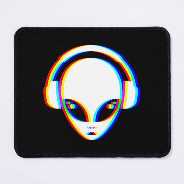 Item preview, Alien EDM Headphones: Glitch RGB Art for Cosmic Beats & Festival Vibes designed and sold by H Jonas.