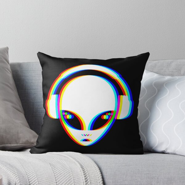 Item preview, Alien EDM Headphones: Glitch RGB Art for Cosmic Beats & Festival Vibes designed and sold by H Jonas.