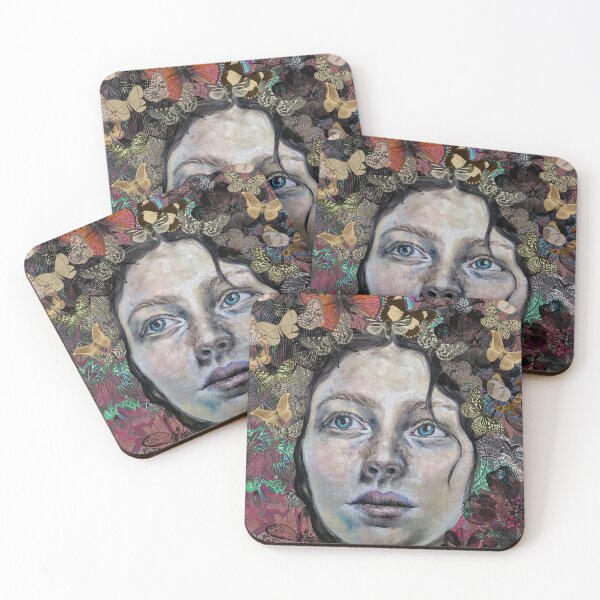 Item preview, Butterfly Queen-Chalk Pastel and Vintage Nature Collage Portrait designed and sold by Laini Eckardt.