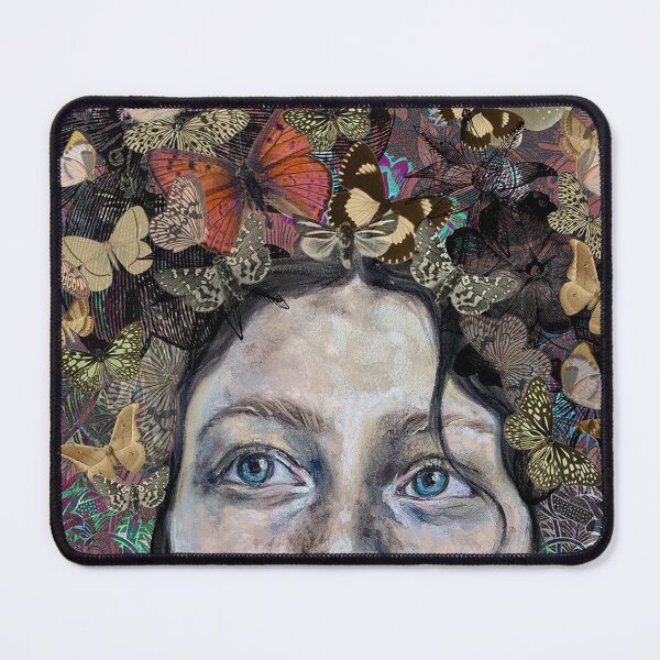 Item preview, Butterfly Queen-Chalk Pastel and Vintage Nature Collage Portrait designed and sold by Laini Eckardt.