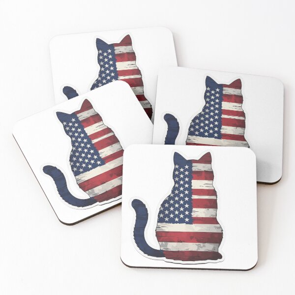 Item preview, Cat Back Wrapped in Flag designed and sold by LewpyG.