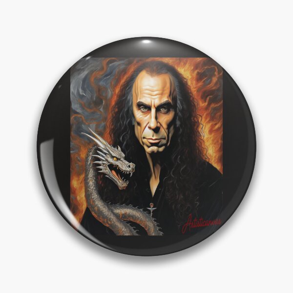 Item preview, "Ronnie James Dio: Legendary Metal Icon in Flames" designed and sold by Artisticanvas.