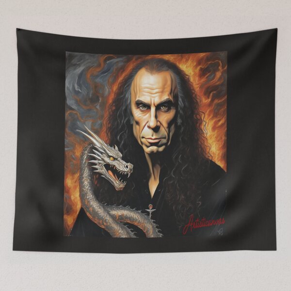 Item preview, "Ronnie James Dio: Legendary Metal Icon in Flames" designed and sold by Artisticanvas.