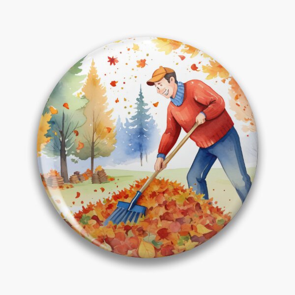 Item preview, Man Raking Leaves designed and sold by thangoyshop.