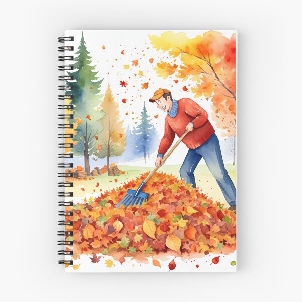 Item preview, Man Raking Leaves designed and sold by thangoyshop.