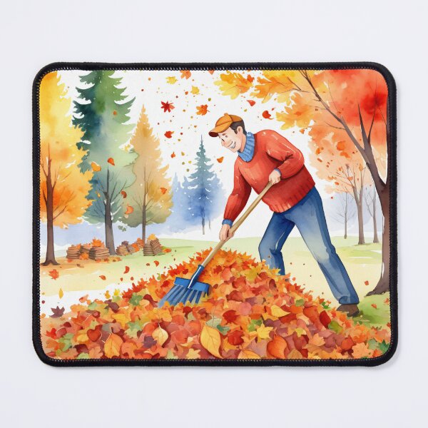 Item preview, Man Raking Leaves designed and sold by thangoyshop.