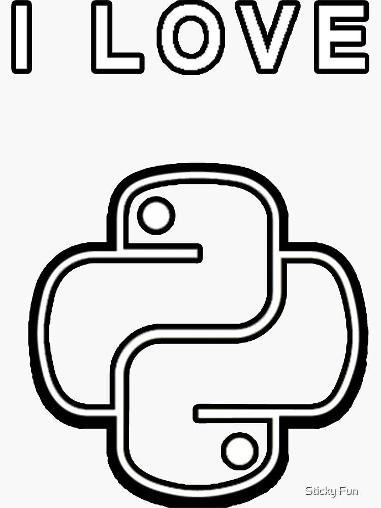  i love python cyber security hacking fun t shirt sticker by rachid