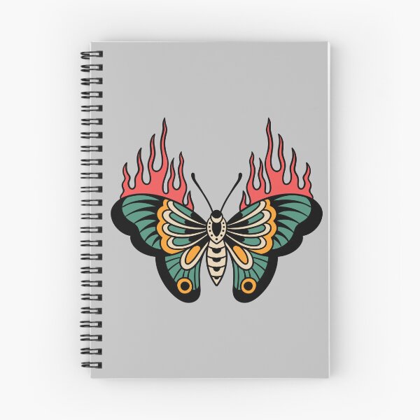 Aperçu de l'œuvre Tatouage traditionnel papillon flamme créée et vendue par Coffee First Co..