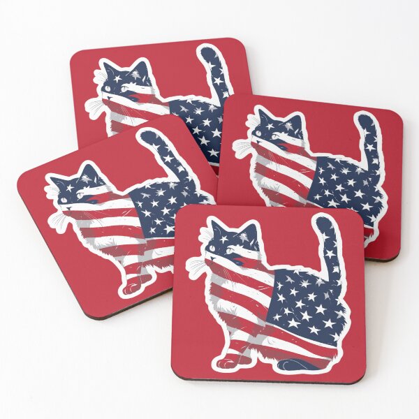 Item preview, Fluffy Cat with Flag Attitude designed and sold by LewpyG.