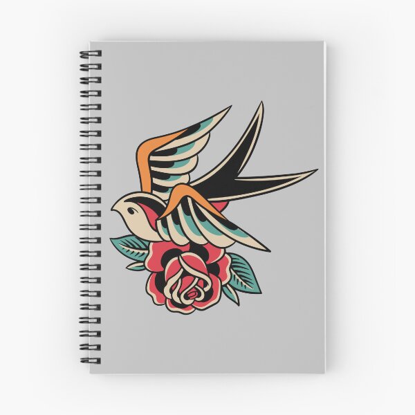 Item preview, Traditional Tattoo Style Rose and Bird designed and sold by Coffee First Co..