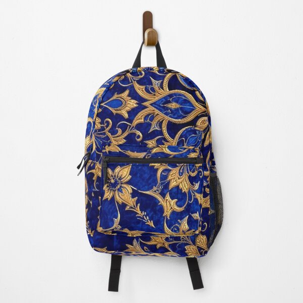 Item preview, Radiant Gold and Blue Floral Star Pattern designed and sold by semenol.