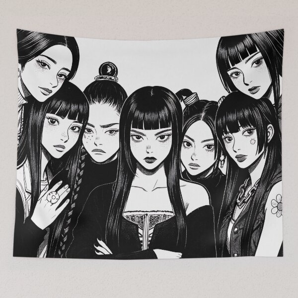 Item preview, XG inspired Girl Group Ink Portrait designed and sold by CloudReverie.