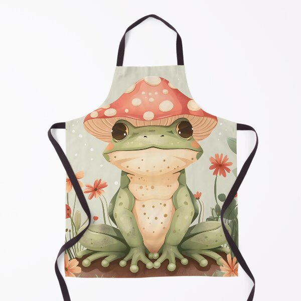 Item preview, Whimsical Cottagecore Frog With Mushroom Hat Illustration designed and sold by Parkerzz.