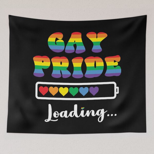 Item preview, Gay Pride Loading Rainbow LGBTQ Slogan Design designed and sold by Parkerzz.