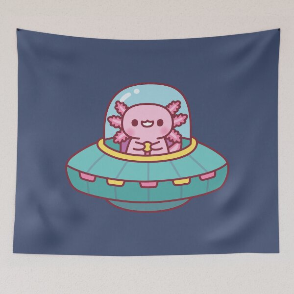 Item preview, Cute Axolotl Flying A Spaceship designed and sold by rustydoodle.