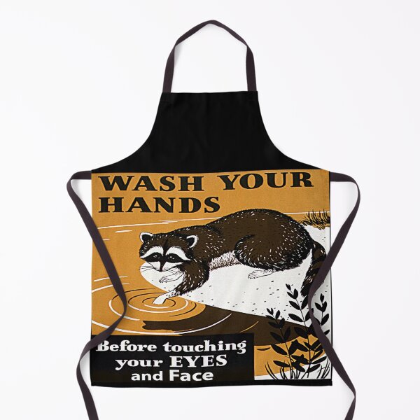 Item preview, Vintage Raccoon Washing Hands Funny Health Reminder designed and sold by SandyMDesigns.