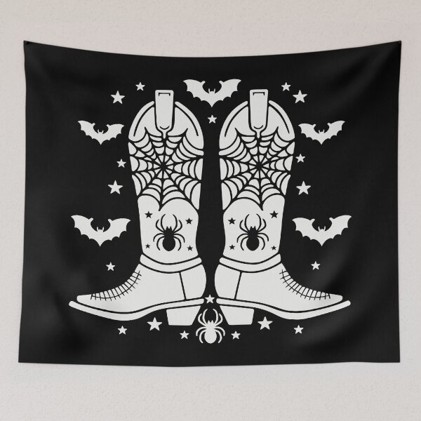 Item preview, Spiderweb Cowboy Boots Halloween Gothic Western Bats Stars designed and sold by Parkerzz.