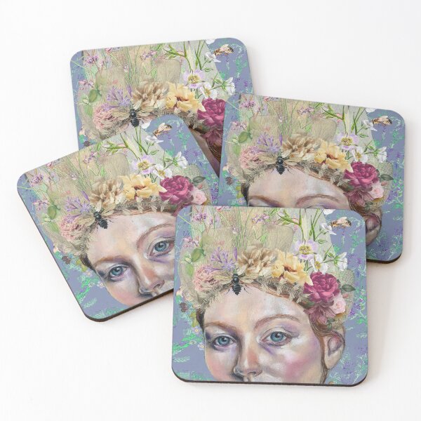 Item preview, Midsummer Queen- Nature-Inspired Chalk Pastel and Vintage Illustration Artwork designed and sold by Laini Eckardt.