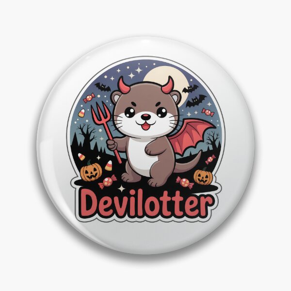 Item preview, Devilotter – Cute Halloween Devil Otter Chibi Sticker designed and sold by Nuist25.