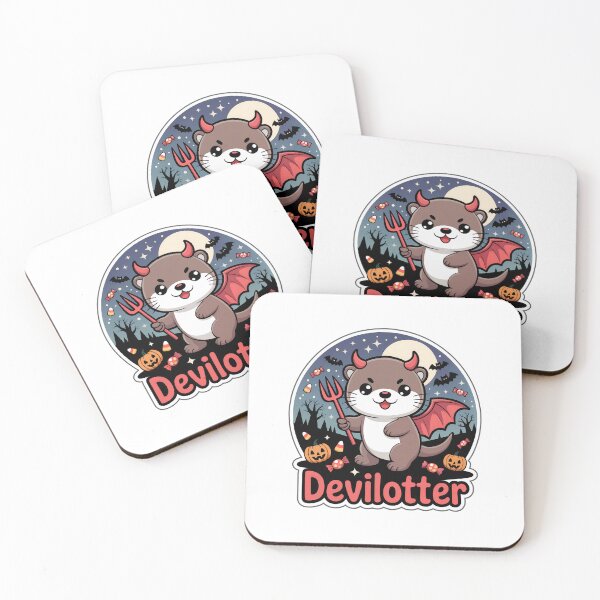 Item preview, Devilotter – Cute Halloween Devil Otter Chibi Sticker designed and sold by Nuist25.