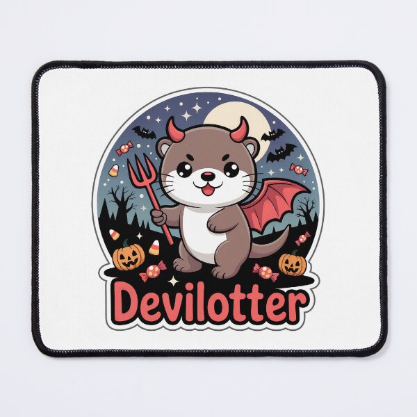 Item preview, Devilotter – Cute Halloween Devil Otter Chibi Sticker designed and sold by Nuist25.