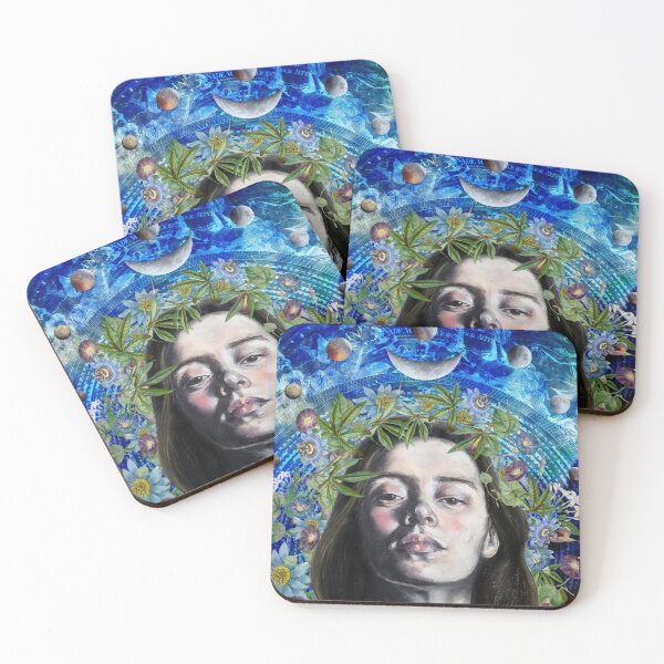 Item preview, Blue Moon Queen-Lunar Chalk Pastel and Vintage Illustration Artwork designed and sold by Laini Eckardt.