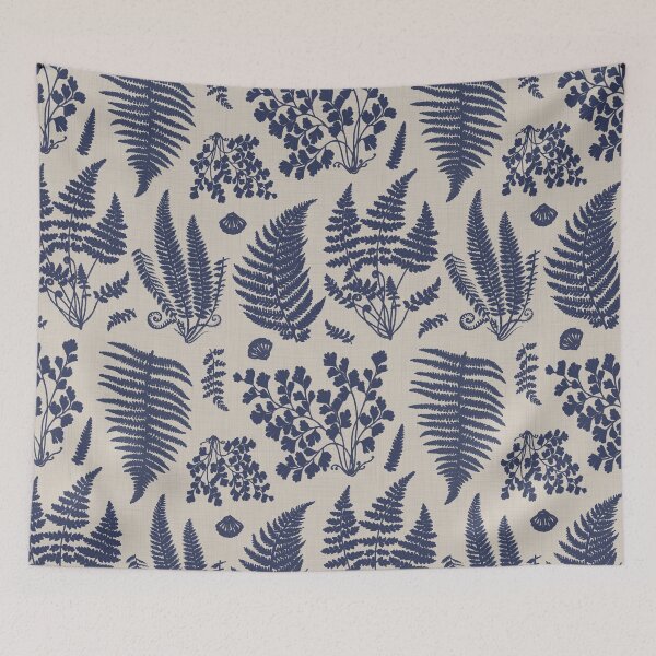 Item preview, Vintage Fern Botanical in Navy Blue designed and sold by clary + sage.
