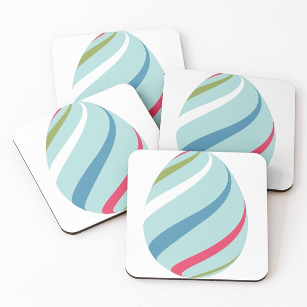 Item preview, Swirled Teal Easter Egg – Soft Muted Striped Design designed and sold by TeesHearts100.
