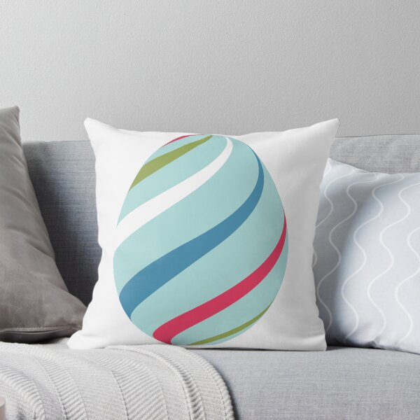 Item preview, Swirled Teal Easter Egg – Soft Muted Striped Design designed and sold by TeesHearts100.