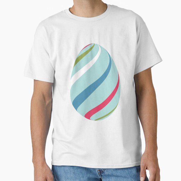 Item preview, Swirled Teal Easter Egg – Soft Muted Striped Design designed and sold by TeesHearts100.