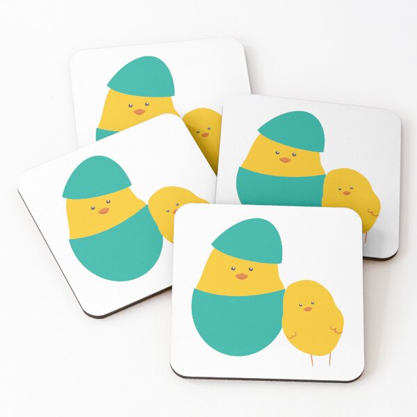 Item preview, Swirled Teal EasterCute Cartoon Chicks – Yellow Easter Duo with Teal Egg Egg – Soft Muted Striped Design designed and sold by TeesHearts100.