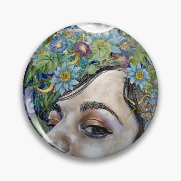 Item preview, Midwinter Moon Queen-Divine Feminine Chalk Pastel and Collage Artwork designed and sold by Laini Eckardt.