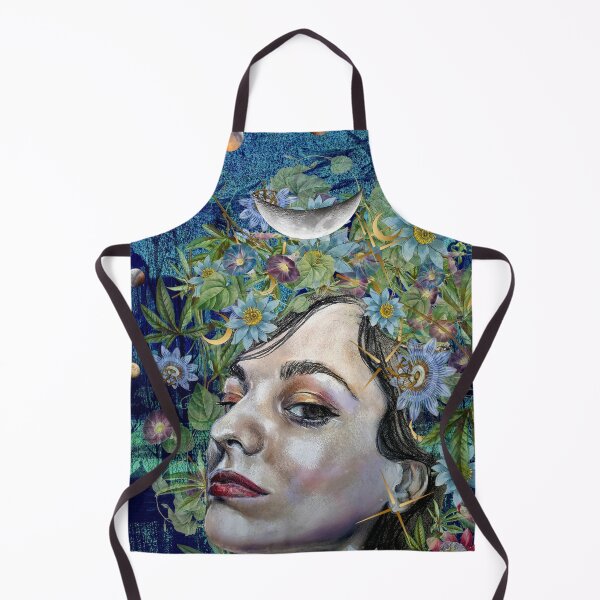 Item preview, Midwinter Moon Queen-Divine Feminine Chalk Pastel and Collage Artwork designed and sold by Laini Eckardt.