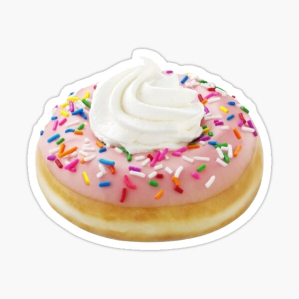 Item preview, Frosty Pink Sprinkle Donut Sticker designed and sold by stickersony.